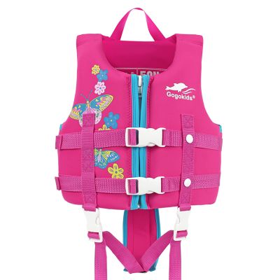 Gogokids Toddler Swim Vest, Premium Kids Swimming Jacket for 30-40-50-60-70 Lbs Girls and Boys, Floaties Vest Swimming Aid with Dual Adjustable Safety Strap for 2-9 Years in Pool/Puddle/Beach