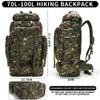 W WINTMING Hiking Backpack for Men 70L/100L Camping Backpack Military Rucksack Molle 3 Days Assault Pack for Climbing view 2