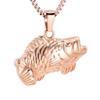 XSMZB Fish Urn Necklaces for Ashes Stainless Steel Keepsake Funeral Pendant Locket Memorial Cremation Jewelry for Men Women (Rose Gold) view 1