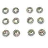 6pairs Pack 15mm Round Shaped Zircon Rhinestone Earrings Studs Set for Party Wedding Dance Competition Everyday Wear Silver Plated Jewelry Rainbow Clear Color view 1