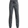 Under Armour Boys Brawler 2.0 Tapered Pants , Pitch Gray (012)/White , Large view 2