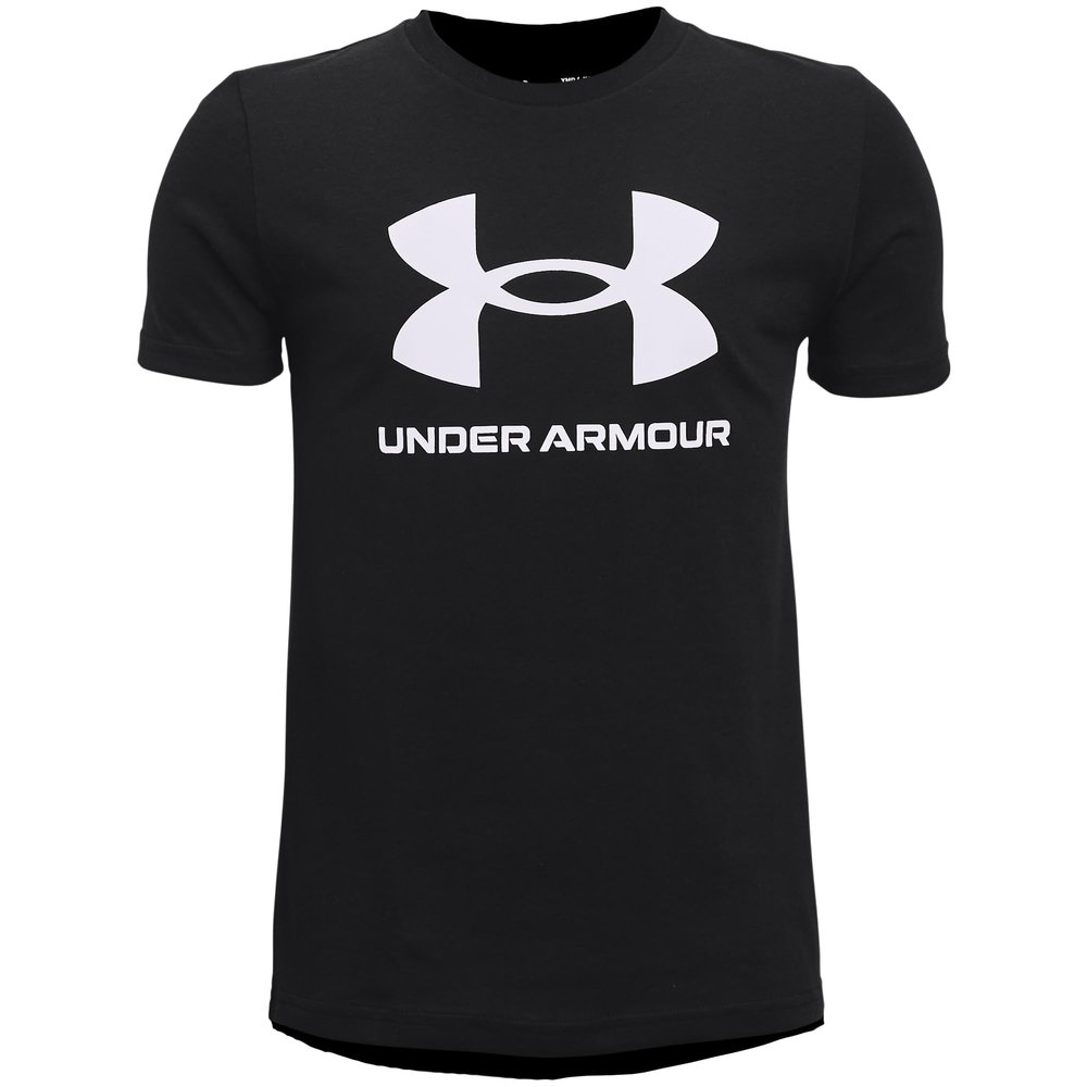 Under Armour Boys' Sportstyle Logo Short-Sleeve T-Shirt , Black (001)/White , Youth Small