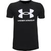 Under Armour Boys' Sportstyle Logo Short-Sleeve T-Shirt , Black (001)/White , Youth Small view 3