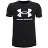Under Armour Boys' Sportstyle Logo Short-Sleeve T-Shirt , Black (001)/White , Youth Medium view 1