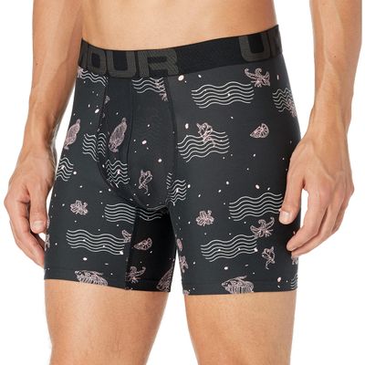 Under Armour Mens Tech 6-inch Boxerjock , Black (021)/Black , Small