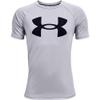 Under Armour Boys Tech Big Logo Short Sleeve T-Shirt , Mod Gray Light Heather (011)/Black , Small view 2