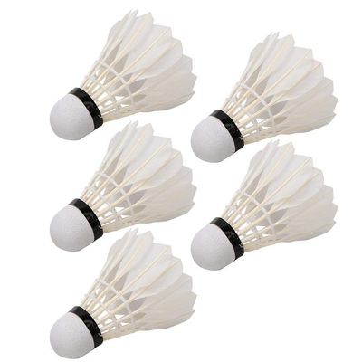 ZJchao 5PCS Feather Badminton Shuttlecocks Birdies, Faux Flying Stable Badminton Balls for Indoor and Outdoor Games Activity Training