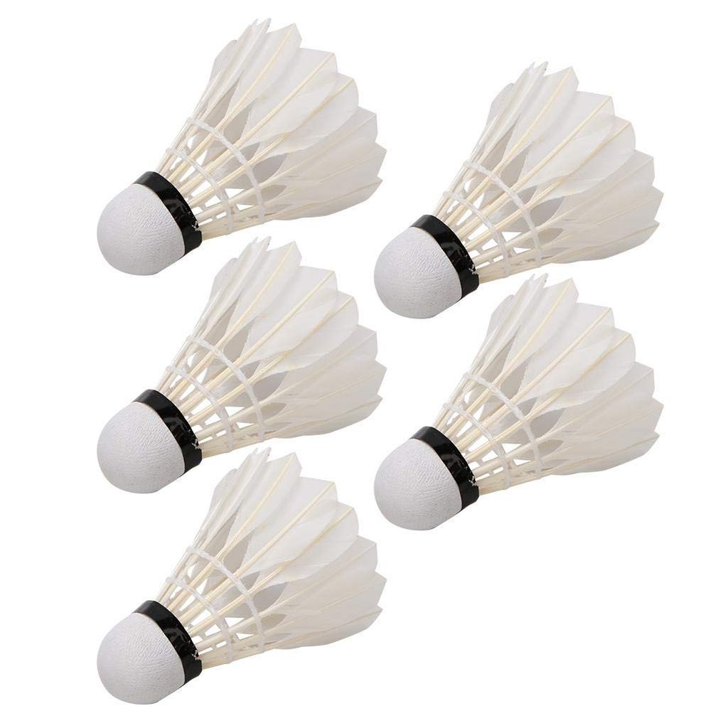 ZJchao 5PCS Feather Badminton Shuttlecocks Birdies, Faux Flying Stable Badminton Balls for Indoor and Outdoor Games Activity Training