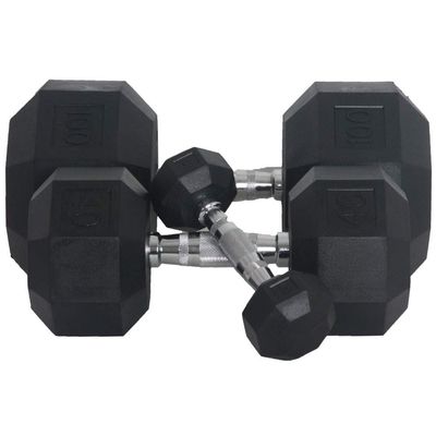 Fitness First Rubber Hex Dumbbell Pairs, 60 lbs
