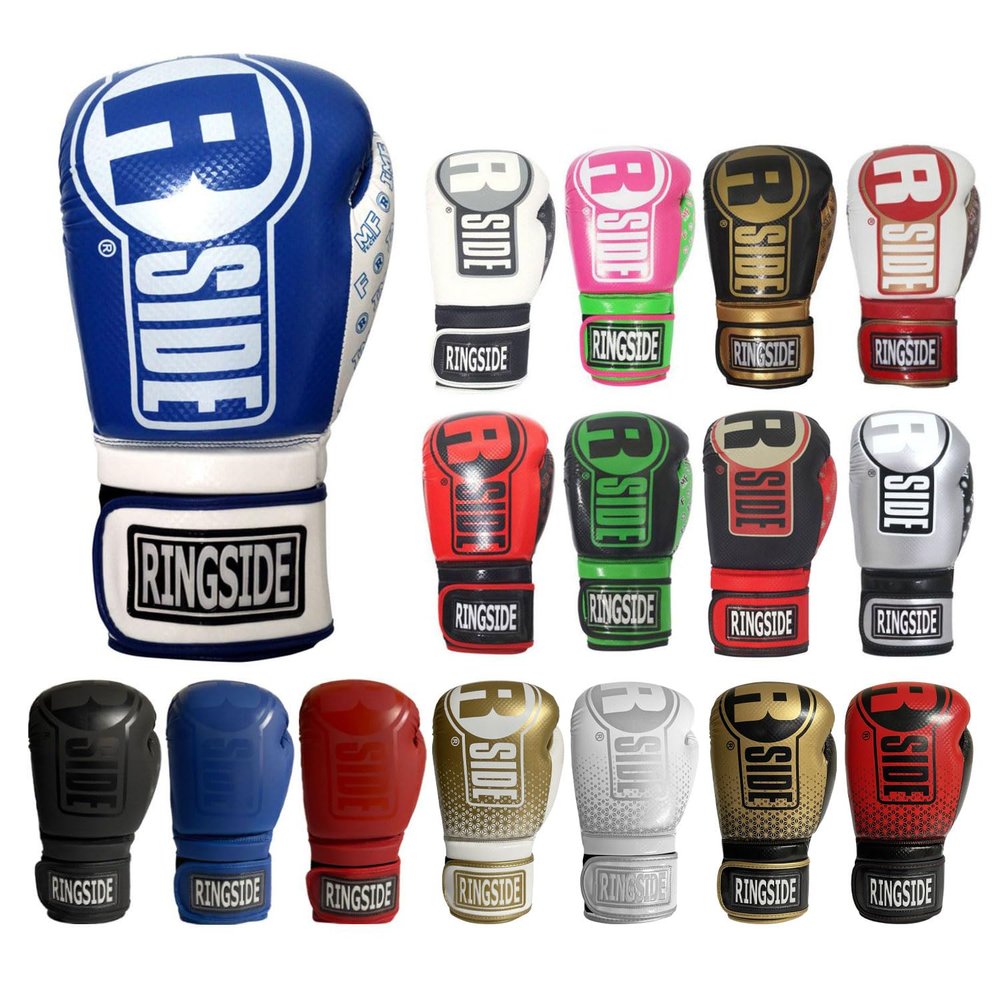 Ringside Apex Flash Boxing Training Sparring Gloves, BL/WH 18 oz,Blue/White
