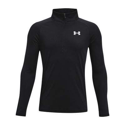 Under Armour boys Tech 2.0 1/2 Zip T-shirt , Black (001)/White , Medium