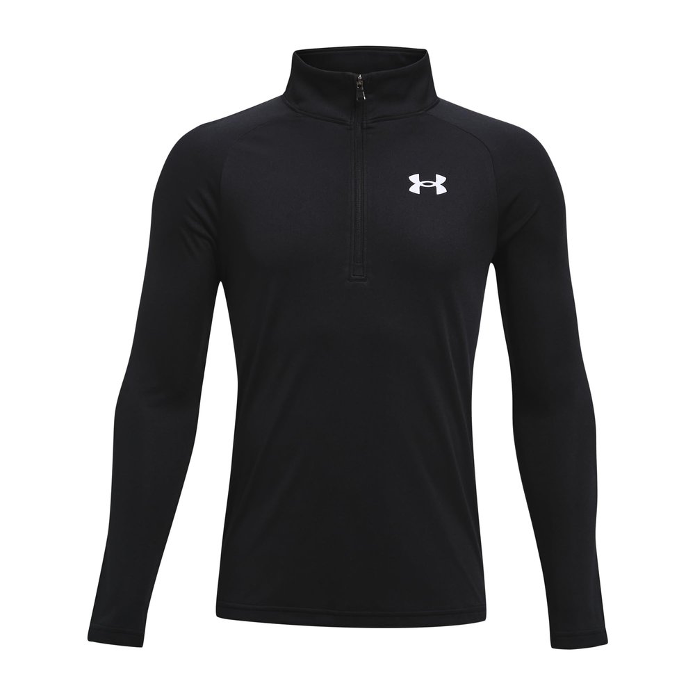 Under Armour boys Tech 2.0 1/2 Zip T-shirt , Black (001)/White , Medium