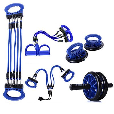 Abdominal Wheel Set, Push-Up Bar, Multifunctional Training Set, Core Fitness, Amplify Abdominal and Arm Workout,Blue