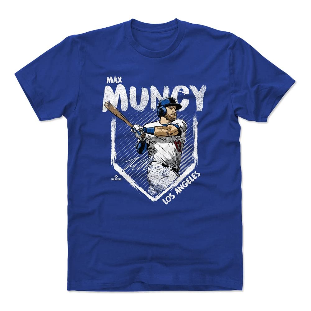 500 LEVEL Max Muncy Shirt (Cotton, XX-Large, Royal Blue) - Max Muncy Base WHT