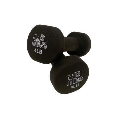 Fitness First Neoprene Dipped Dumbbells (Pairs), Black, 4