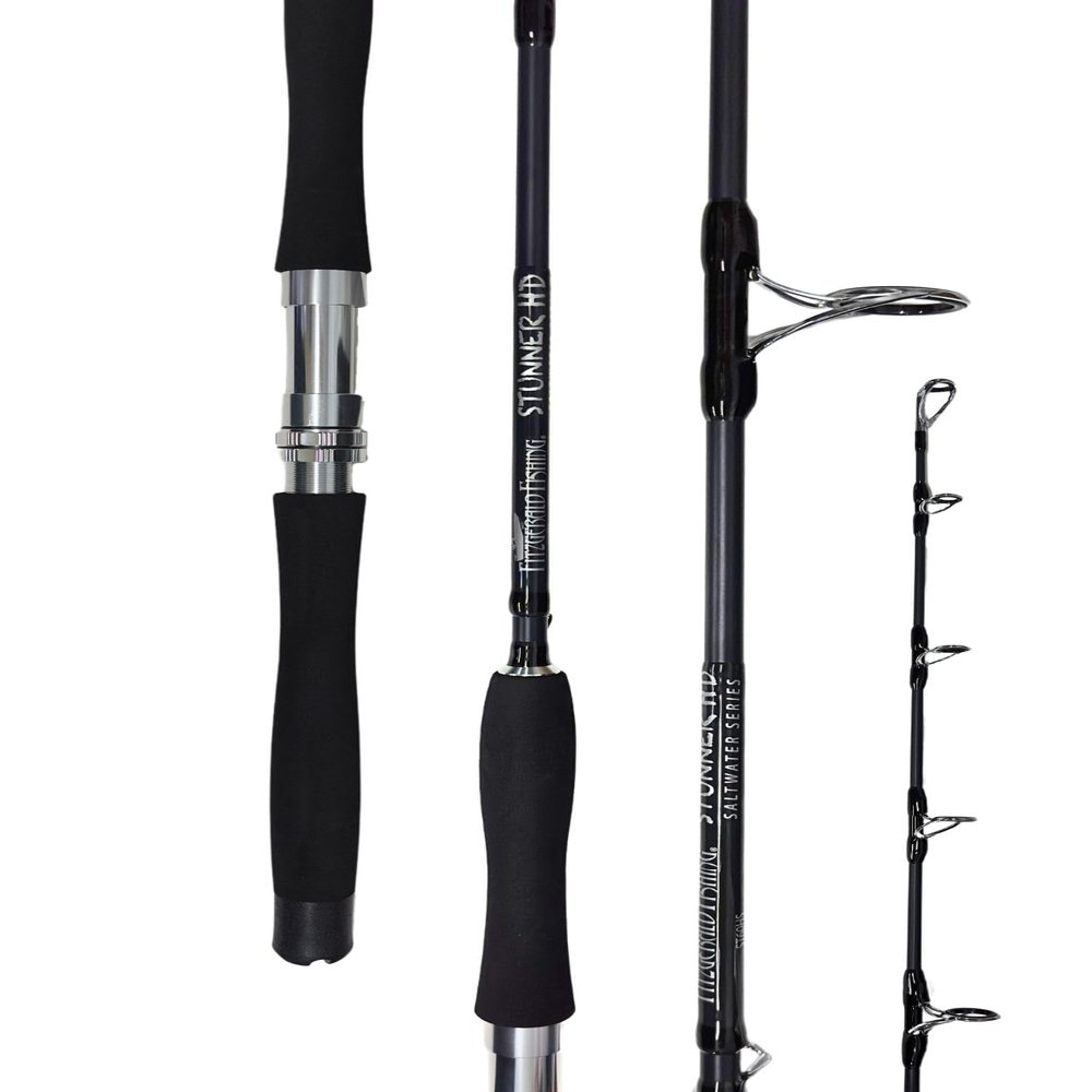 Fitzgerald Fishing Stunner HD Saltwater Series 8'0" X-Heavy 20-40 lb Spinning Offshore Rods Great for Snook, Tarpon, Cobia, Snapper, Grouper, Dolphin