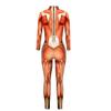 Women Halloween 3D Skull Skeleton Print Costume Skinny Catsuit Stretch Jumpsuit Bodysuit (X-Large, Muscle Jumpsuit) view 2