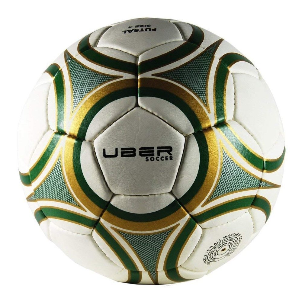Rugged Soccer Futsal Ball Indoor/Outdoor Low Bounce Soccer Ball for Practice and Matches (Green Gold Matte, Size 3)