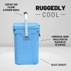 CAMP-ZERO 16L Tall Cooler/Ice Chest with 2 Molded-in Cup Holders & Folding Aluminum Handle | Thick Walled, Freezer Grade Cooler with Secure Locking System & Removable Divider (Sky Blue) view 3