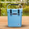 CAMP-ZERO 16L Tall Cooler/Ice Chest with 2 Molded-in Cup Holders & Folding Aluminum Handle | Thick Walled, Freezer Grade Cooler with Secure Locking System & Removable Divider (Sky Blue) view 4