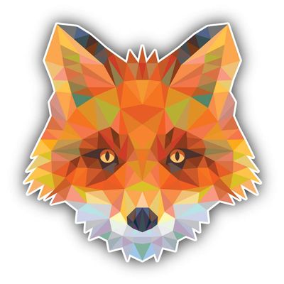 Geometric Fox Animal Polygonal Vinyl Sticker Decal Design