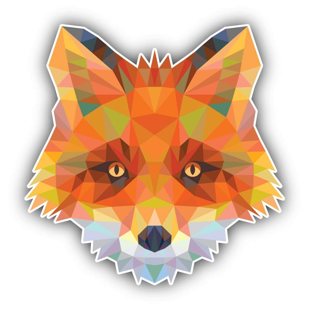 Geometric Fox Animal Polygonal Vinyl Sticker Decal Design