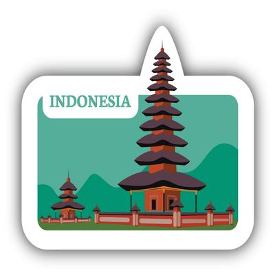 Indonesia Southeast Asia World Travel Badge Vinyl Sticker Decal Design