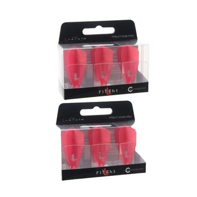LSTYLE Dart Flights: L8 PRO Bullet - Two Pack - for Soft Tip and Steel Tip Darts - Red