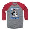 500 LEVEL Aaron Nola 3/4 Sleeve T-Shirt (Baseball Tee, XXX-Large, Red/Heather Gray) - Aaron Nola Card WHT view 1