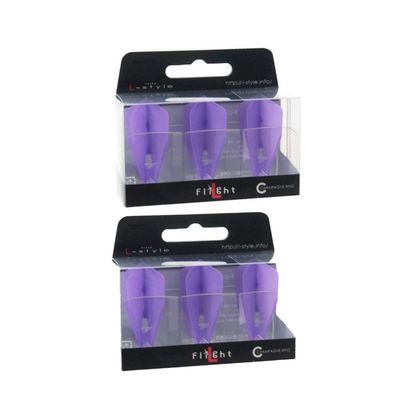 LSTYLE Dart Flights: L8 PRO Bullet - Two Pack - for Soft Tip and Steel Tip Darts - Purple