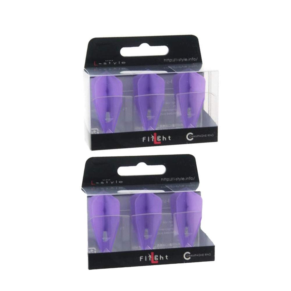 LSTYLE Dart Flights: L8 PRO Bullet - Two Pack - for Soft Tip and Steel Tip Darts - Purple