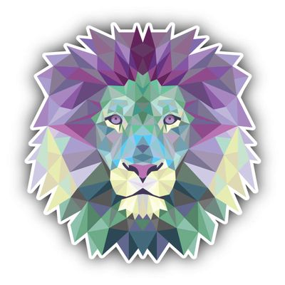 Geometric Lion Animal Polygonal Vinyl Sticker Decal Design