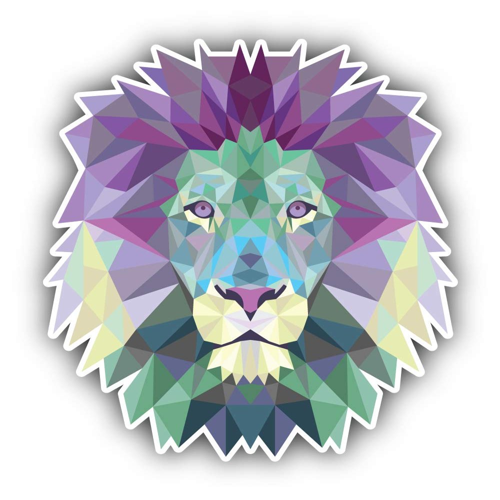 Geometric Lion Animal Polygonal Vinyl Sticker Decal Design