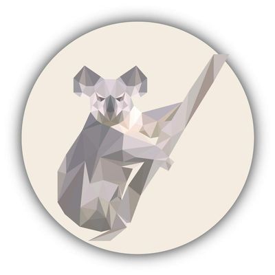 Geometric Koala Animal Polygonal Retro Vinyl Sticker Decal Design