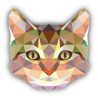 Geometric Lion Animal Polygonal Vinyl Sticker Decal Design