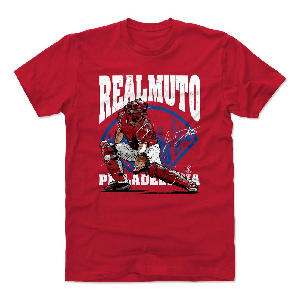 500 LEVEL J.T. Realmuto Shirt (Cotton, XX-Large, Red) - J.T. Realmuto Field WHT