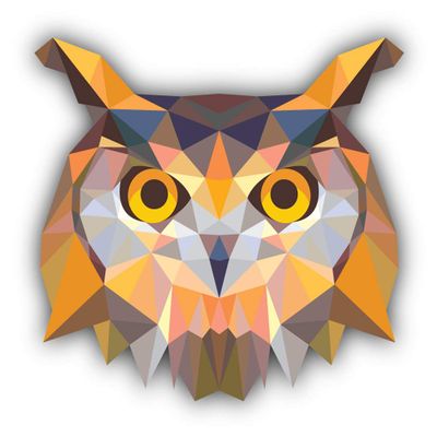 Geometric Owl Animal Polygonal Vinyl Sticker Decal Design
