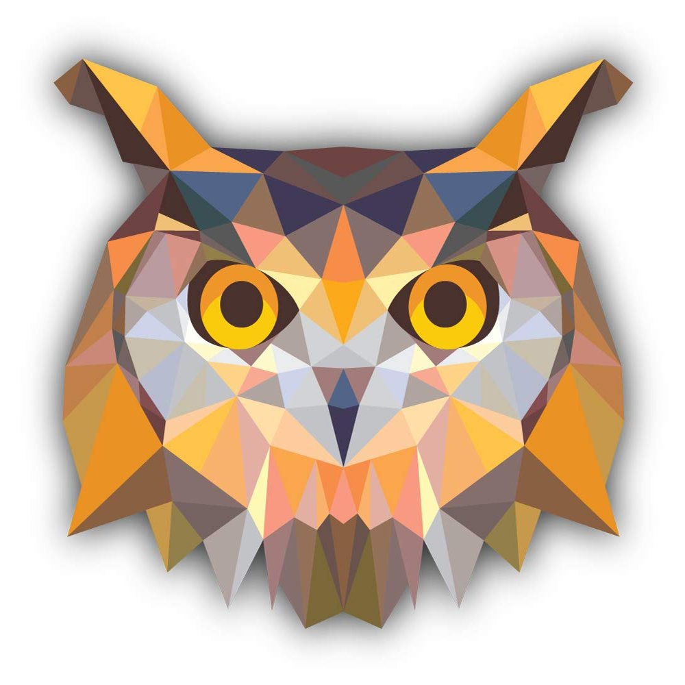 Geometric Owl Animal Polygonal Vinyl Sticker Decal Design