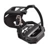 Exustar E-PS817-C8 1-Side SPD Clipless Indoor Exercise Pedals + Toe Clips Black view 1