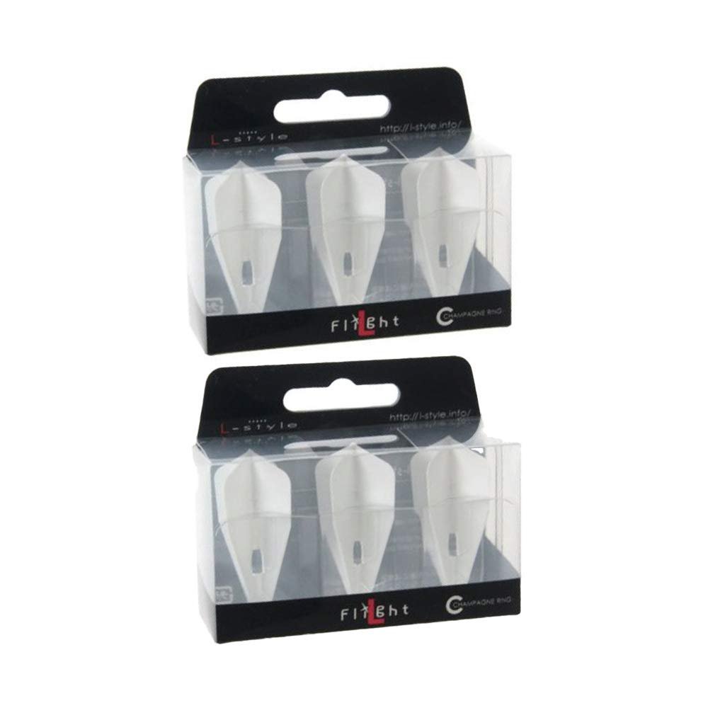 LSTYLE Dart Flights: L8 PRO Bullet - Two Pack - for Soft Tip and Steel Tip Darts - White