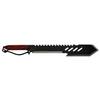 Survivor - Fixed Blade Machete - Black and Satin Finish Stainless Steel Blade with Sawback, Brown Wood Handle, Full Tang, Nylon Sheath - Hunting, Camping, Survival - SV-MHT004BK view 2