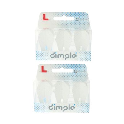 LSTYLE Dart Flights: L9d PRO Fantail - Dimple Texture - for Soft Tip and Steel Tip Darts - 2 Pack White