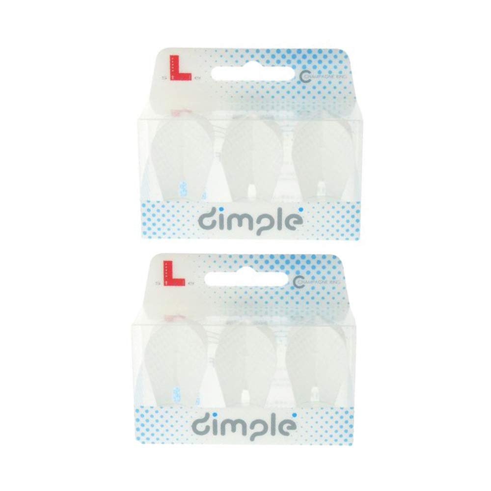 LSTYLE Dart Flights: L9d PRO Fantail - Dimple Texture - for Soft Tip and Steel Tip Darts - 2 Pack White