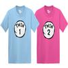 Tcombo Twin 1 & Twin 2 Toddler/Infant T-Shirt 2 Pack (Light Blue/Pink, 4T/5T) view 1