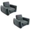 INTEX 66551EP Inflatable Pull-Out Sofa Chair Sleeper that works as an Air Bed Mattress, Twin Sized (2 Pack) view 1