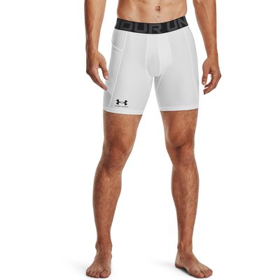 Under Armour Men's Armour HeatGear Compression Shorts , White (100)/Black, X-Large