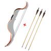 MILAEM Traditional Longbow Handmade Takedown Recurve Bow and Arrow Set 20 Lbs Takedown Recurve Horsebow Mongolian Bow with 3 Pcs Wooden Arrow for Target Shooting Hunting (Brown Set, 20 Lbs) view 1