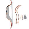 MILAEM Traditional Longbow Handmade Takedown Recurve Bow and Arrow Set 20 Lbs Takedown Recurve Horsebow Mongolian Bow with 3 Pcs Wooden Arrow for Target Shooting Hunting (Brown Set, 20 Lbs) view 2