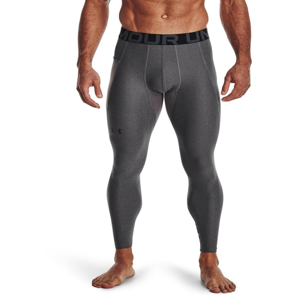 Under Armour Men's HeatGear Armour Leggings , Carbon Heather (090)/Black, Small