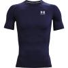 Under Armour Men's Armour HeatGear Compression Short-Sleeve T-Shirt , Midnight Navy (410)/White, Large view 1